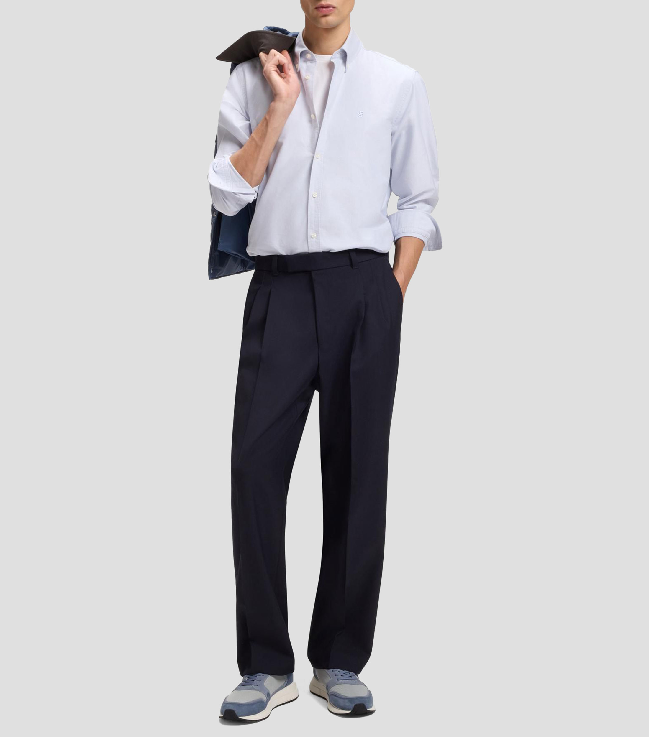 Camisa regular fit en algodón Oxford Hombre